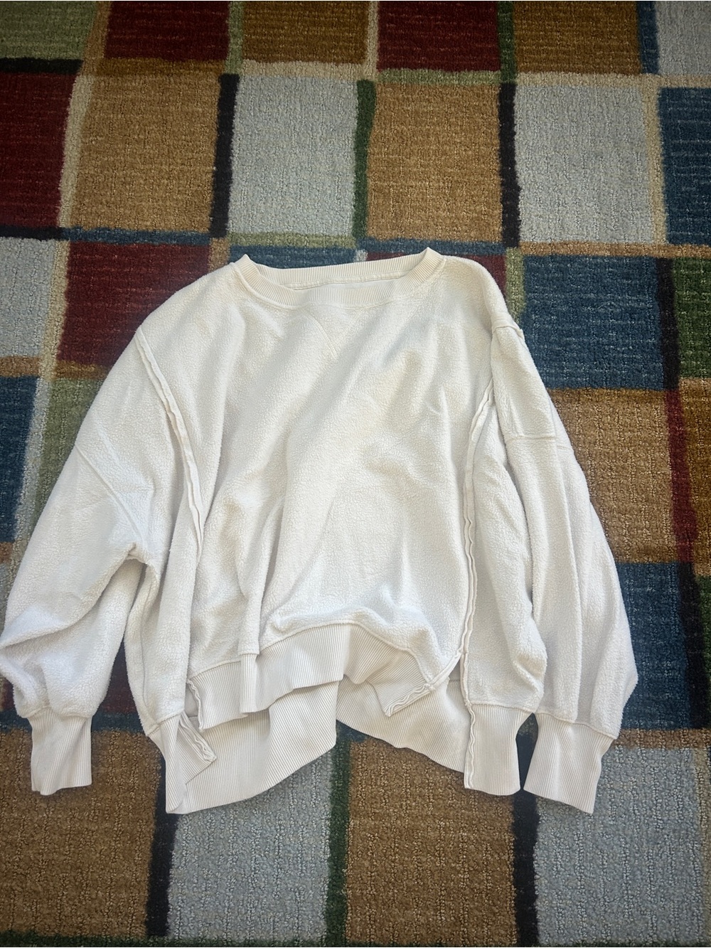 American Eagle Outfitters Cream Crewneck Sweater
